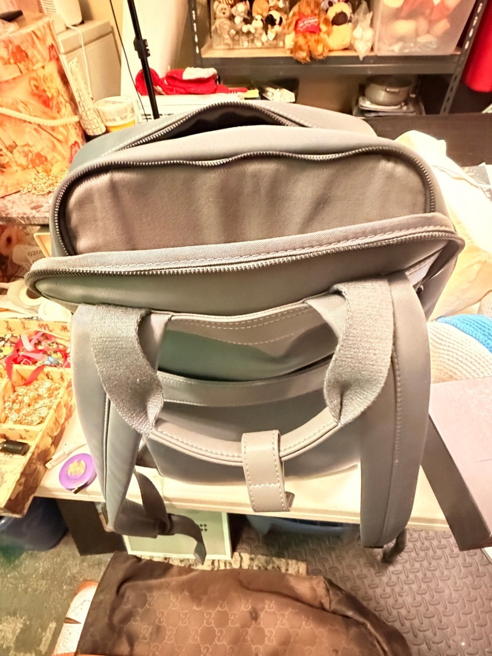 Monos Metro Gray Vegan Leather Travel Laptop Backpack QuickSnap Kit Included - Picture 15 of 16